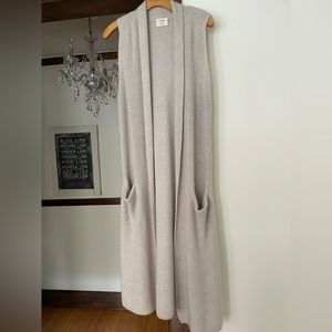 Gray open cardigan duster - M